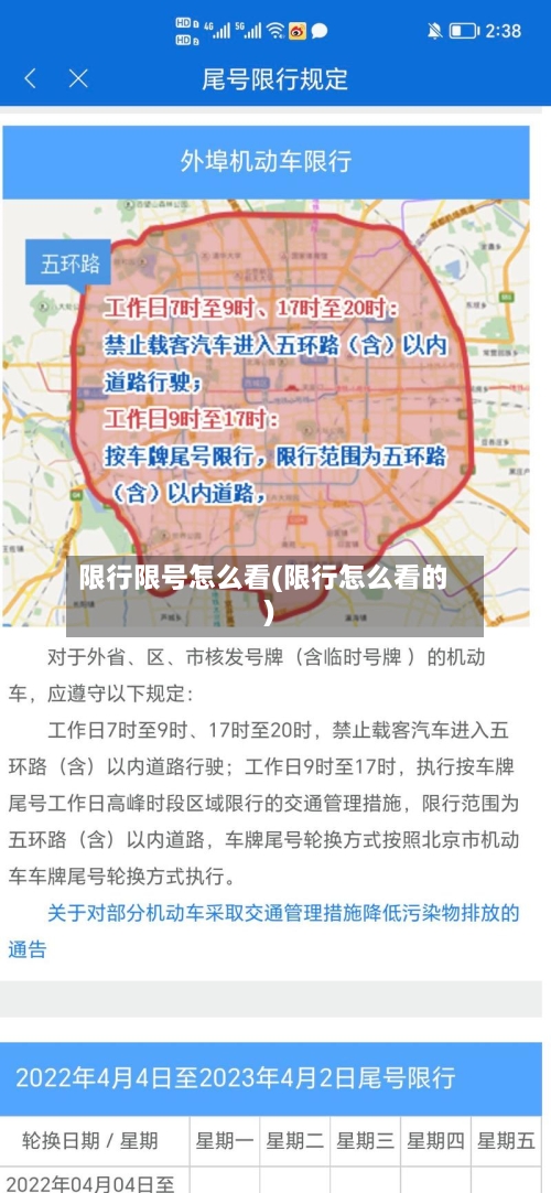 限行限号怎么看(限行怎么看的)