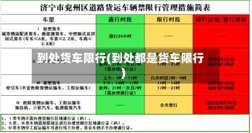 到处货车限行(到处都是货车限行)-第2张图片