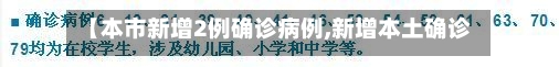 【本市新增2例确诊病例,新增本土确诊病例行动轨迹】