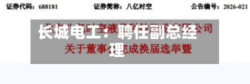 长城电工：聘任副总经理