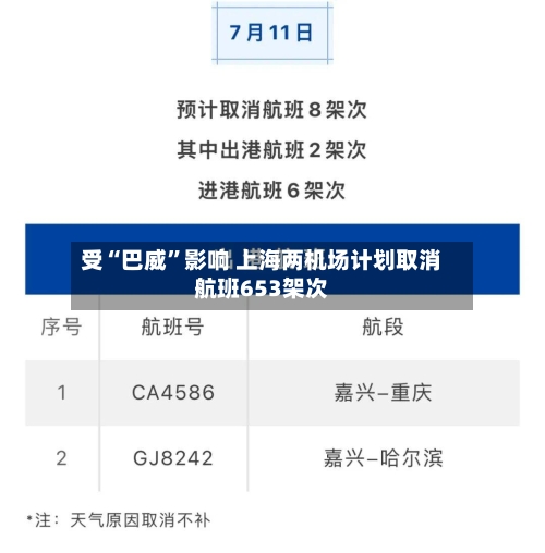 受“巴威”影响 上海两机场计划取消航班653架次-第3张图片