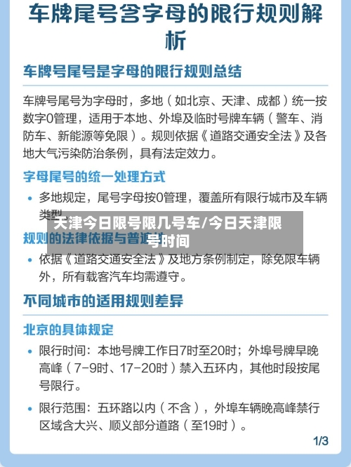天津今日限号限几号车/今日天津限号时间