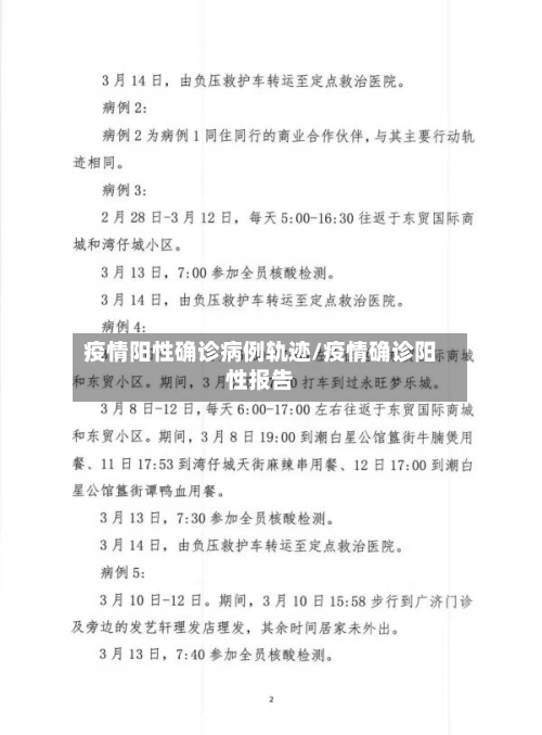 疫情阳性确诊病例轨迹/疫情确诊阳性报告