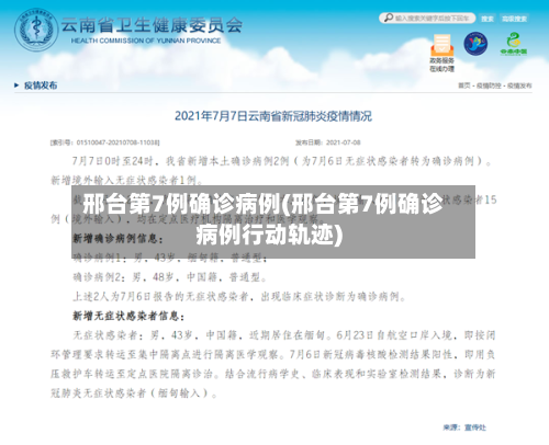 邢台第7例确诊病例(邢台第7例确诊病例行动轨迹)