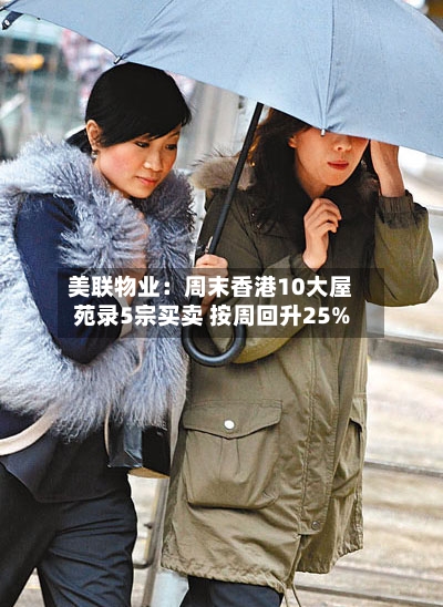 美联物业：周末香港10大屋苑录5宗买卖 按周回升25%