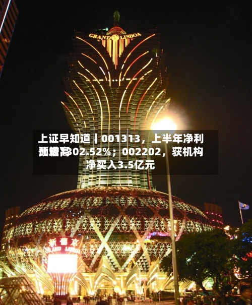 上证早知道｜001313，上半年净利比较高预增1302.52%；002202，获机构净买入3.5亿元-第2张图片