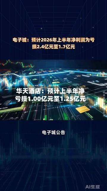华天酒店：预计上半年净亏损1.00亿元至1.25亿元