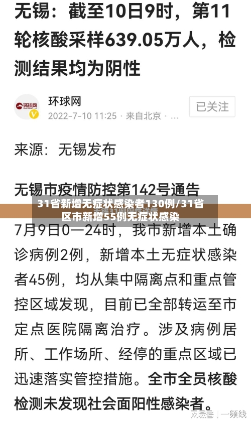 31省新增无症状感染者130例/31省区市新增55例无症状感染-第2张图片