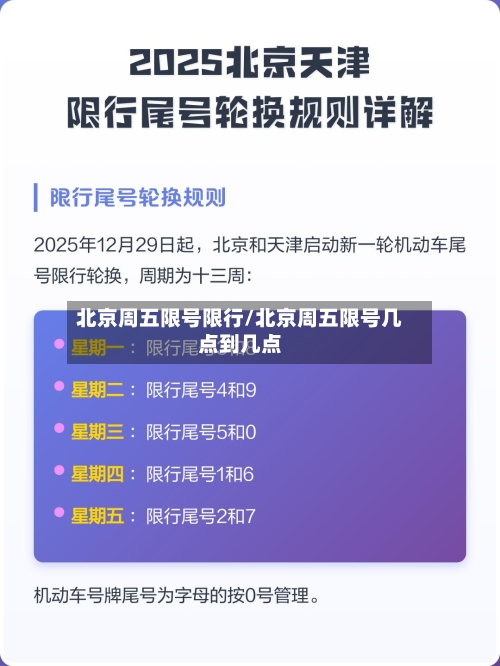北京周五限号限行/北京周五限号几点到几点