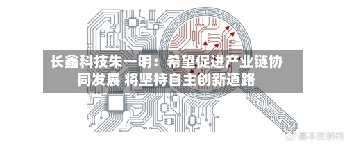 长鑫科技朱一明：希望促进产业链协同发展 将坚持自主创新道路-第2张图片