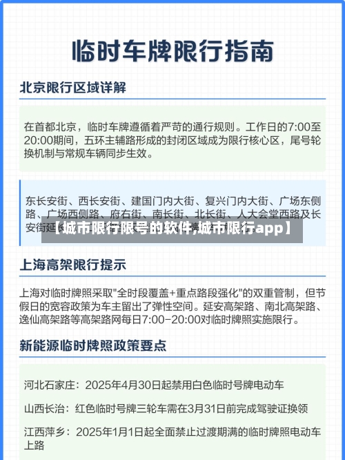【城市限行限号的软件,城市限行app】-第2张图片