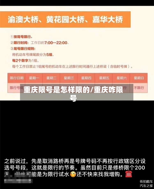 重庆限号是怎样限的/重庆咋限号-第2张图片