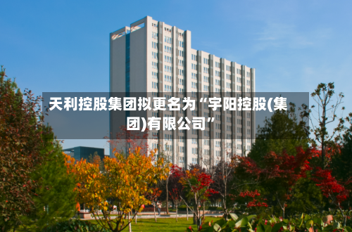 天利控股集团拟更名为“宇阳控股(集团)有限公司”-第1张图片