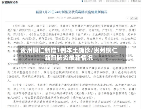 贵州铜仁新增1例本土确诊/贵州铜仁新冠肺炎最新情况