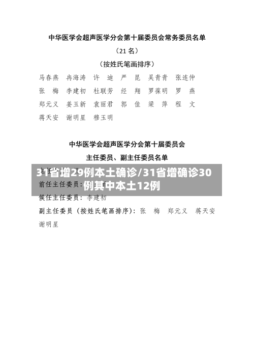 31省增29例本土确诊/31省增确诊30例其中本土12例