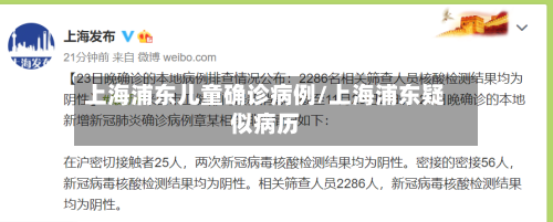 上海浦东儿童确诊病例/上海浦东疑似病历-第2张图片