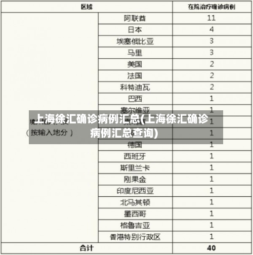 上海徐汇确诊病例汇总(上海徐汇确诊病例汇总查询)