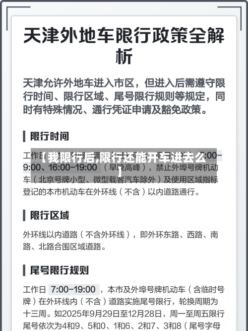 【我限行后,限行还能开车进去么】