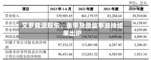艾罗能源股东	、董事及原监事减持结果出炉-第2张图片