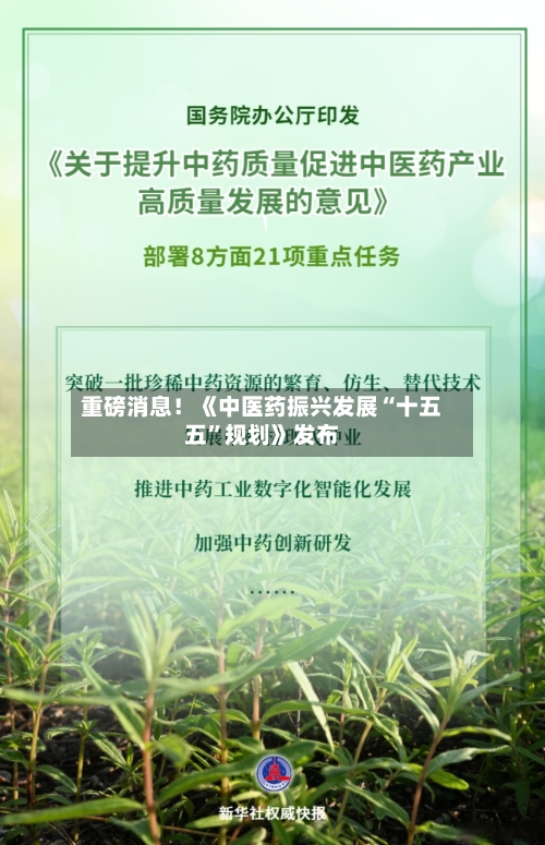 重磅消息!《中医药振兴发展“十五五”规划》发布