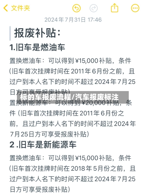 标的车报废流程/汽车报废标注