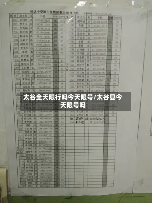 太谷全天限行吗今天限号/太谷县今天限号吗