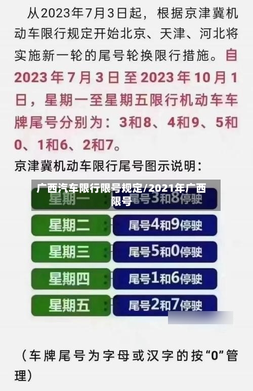 广西汽车限行限号规定/2021年广西限号
