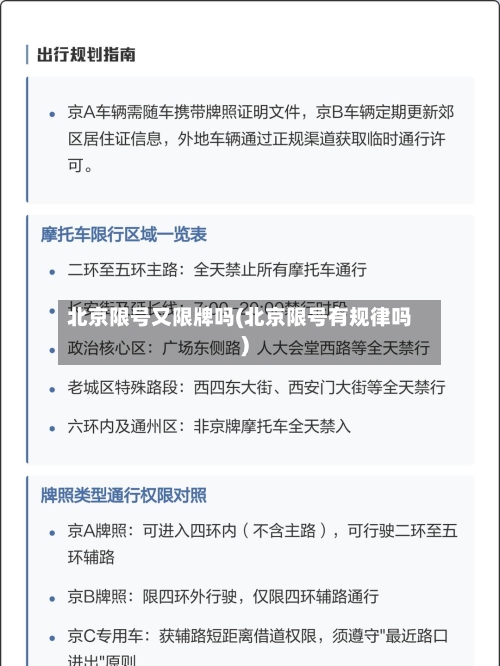 北京限号又限牌吗(北京限号有规律吗)